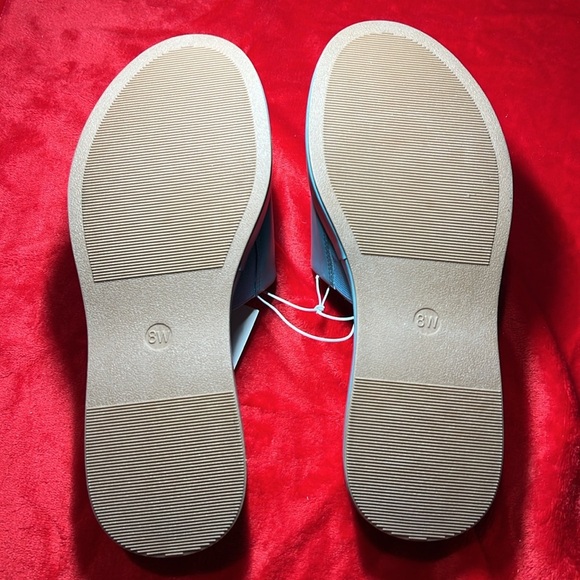 NWT NEW WIDE WIDTH Carlita Wedge Platform Slide Sandals by A New Day. Blue 8W - Picture 4 of 7